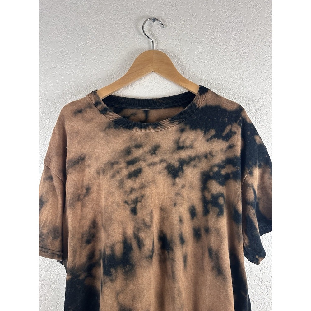 Vintage Bleach Tie-Dye T-Shirt – Brown/Black – Size XL - Picture 3 of 5
